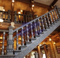 Деревянная лестница с ручной резьбой цена